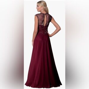 Aox Women Floral Lace Chiffon Bridesmaid Evening Party Cocktail Dress Plus Size